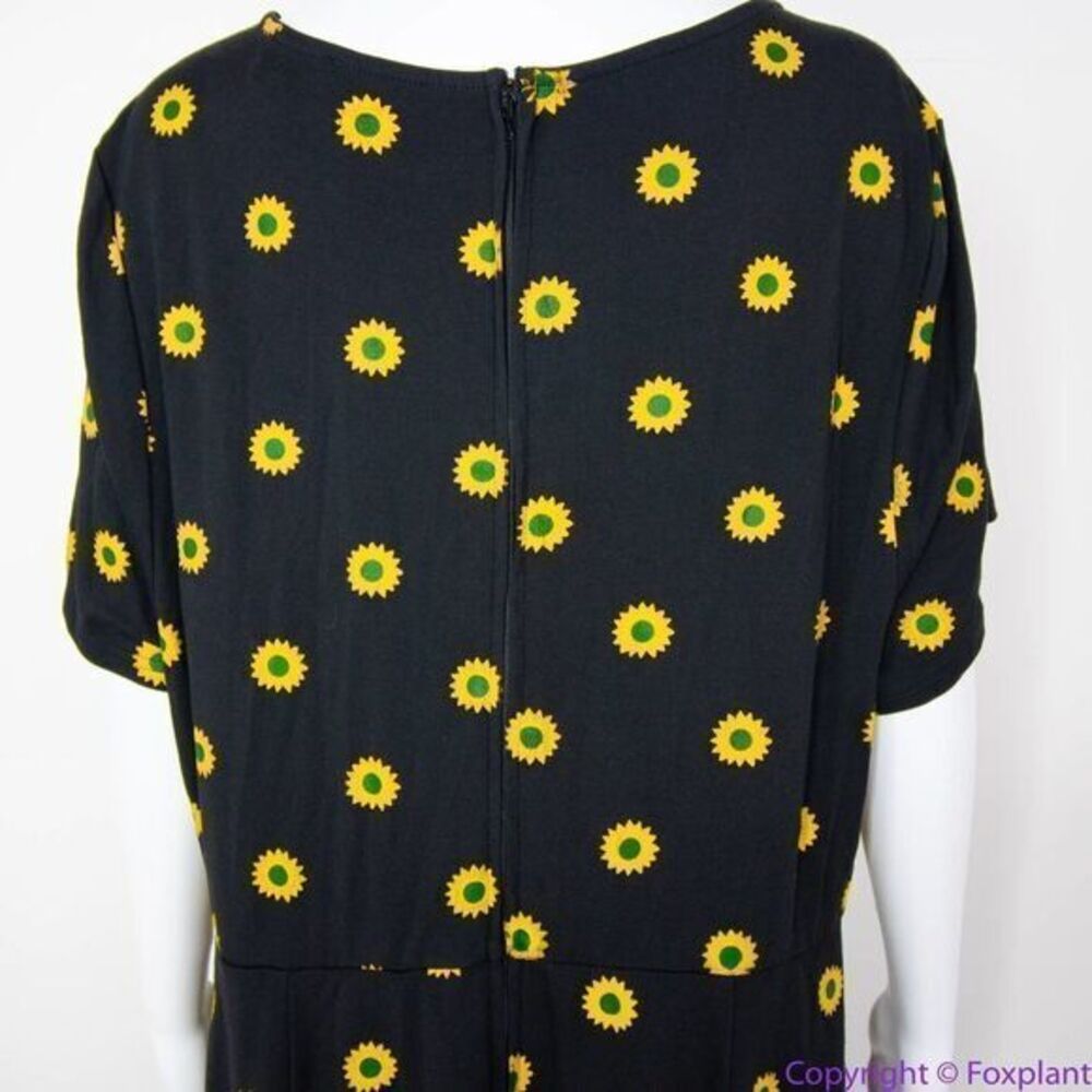 Unique Vintage X GB Gwynnie Bee Sunflower Black Dress, L - Picture 8 of 16